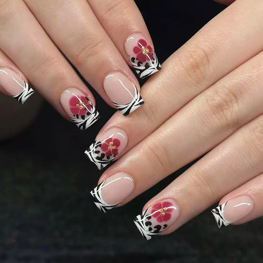 Leopard Print Glam Nails