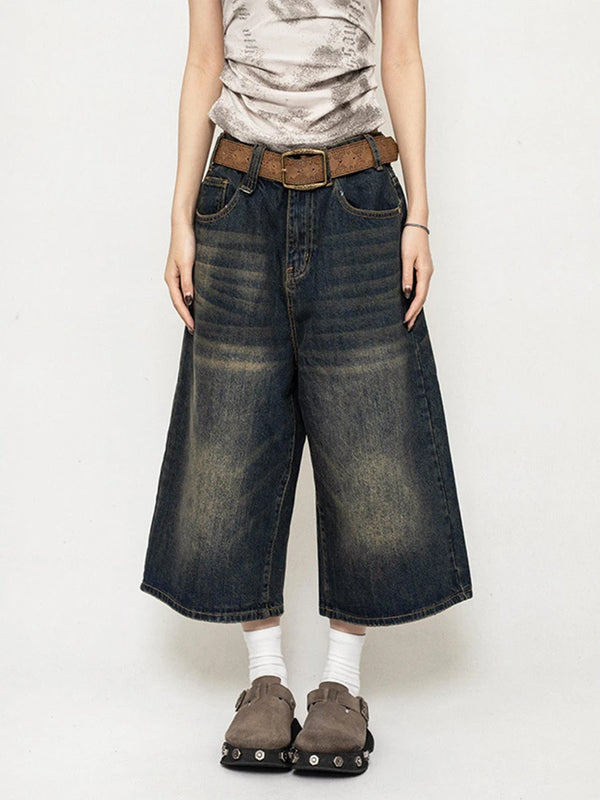 Vintage Black Denim Shorts