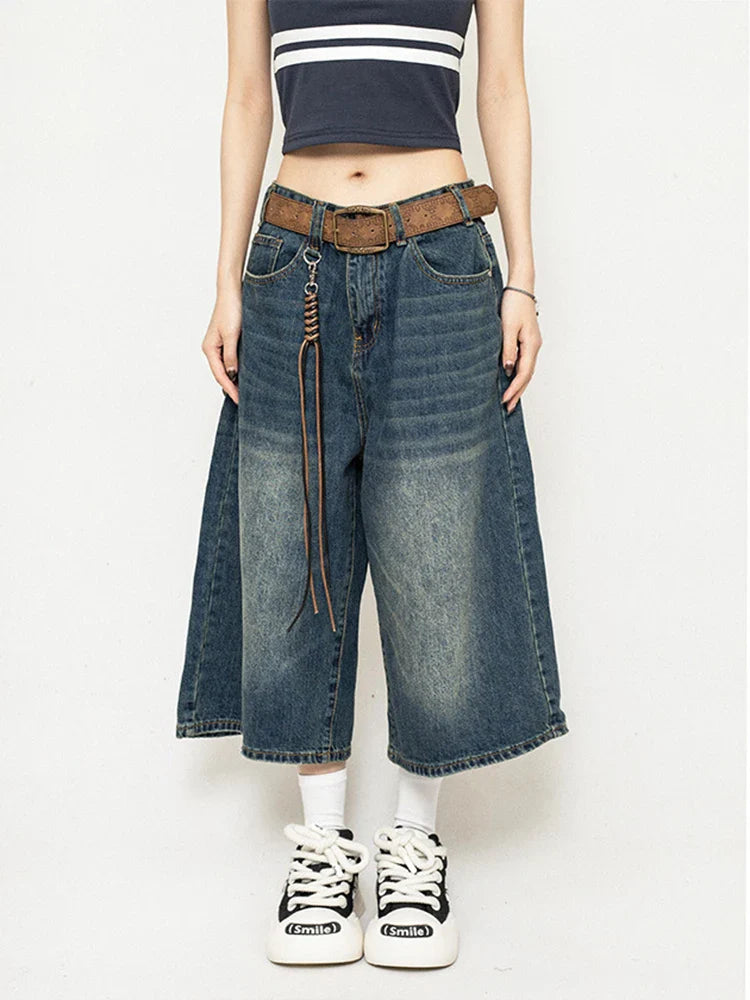 Vintage Black Denim Shorts