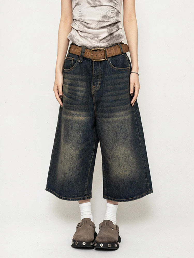 Vintage Black Denim Shorts