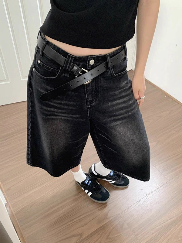Vintage Black Denim Shorts