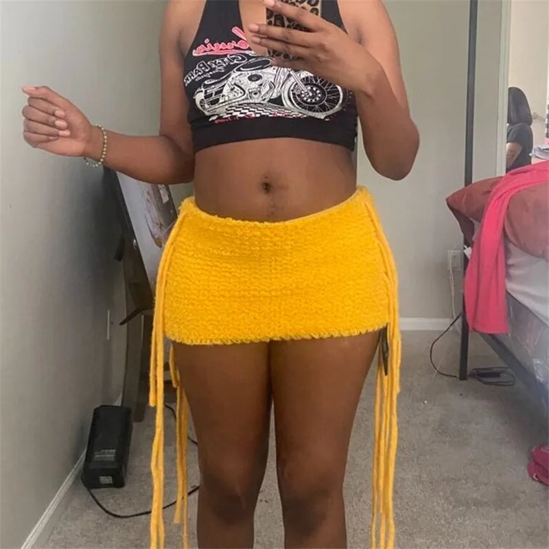 Chic Tassel Fringe Mini Skirt